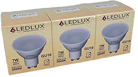 3 bombillas LED GU10 regulables, 220 V, 7 W = 50 W, 480 lúmenes, foco LED GU10 regulable con Triac Dimmer, blanco cálido neutro frío (3000K)