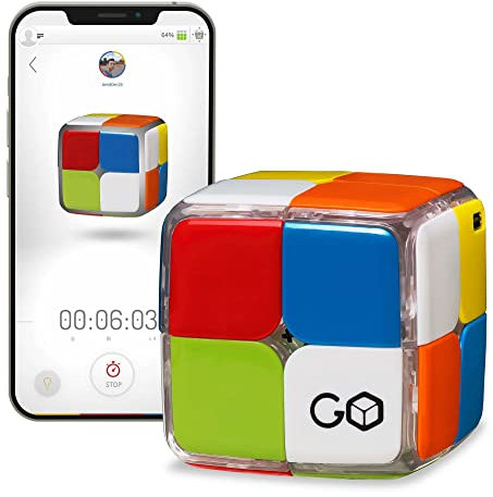 GoCube 2x2 - Der erste 2x2 verbundene Würfel, mit dem Sie Lernen können, wie Sie den Würfel lösen können! Kostenlose App-fähiges STEM-Puzzle, das für alle Altersgruppen und Fähigkeiten geeignet ist.
