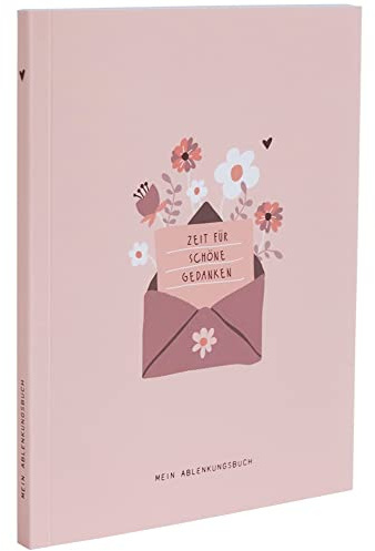 Odernichtoderdoch® Distriktionsbok 'Vackra tankar' – fyll i bok för gott humör och självkärlek – rosa – 12 cm x 16 cm – 112 sidor
