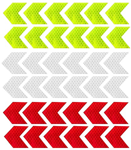 Niaciswe Reflektoren Aufkleber 36 Stück Reflektoren Kleben Reflektoren Sticker Reflektor Aufkleber Fahrrad Fahrradaufkleber Motorrad Reflektor Warnung Reflektierende Aufkleber Helm Reflektorband