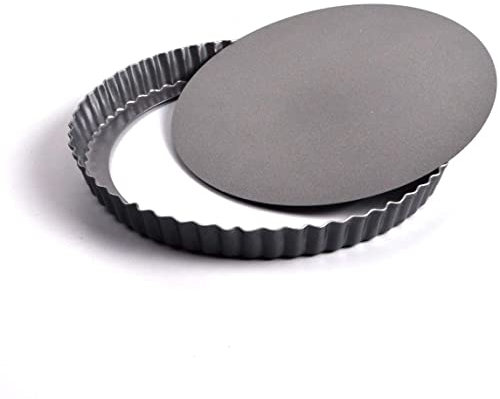 NOBILE LOVELYCARE stampo per crostata 28 cm fondo amobivile in metallo antiaderente nero quiche e torte salate teglia dolci comoda estrazione semplice della torta