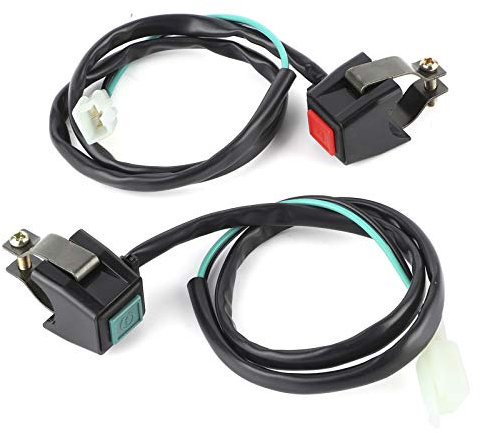 Kill Start Switch, Interruttore di Avviamento Universale per Moto 22 Mm, Interruttore per Moto a Doppio Pulsante di Accensione Sul Manubrio per ATV Dit Bike