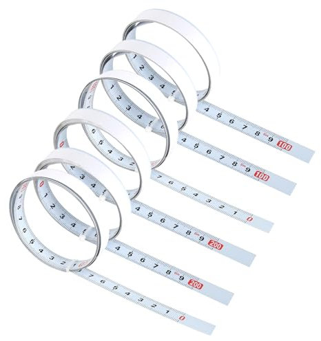 6 metri di nastro autoadesivo, 2 m + 1 m, metrico, 3 specifiche incluse da sinistra a destra, dal centro a sinistra e destra, da incollare a nastro, in metallo