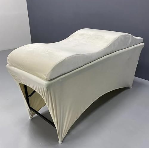 Untitled Wave Matratze (Curved Topper) mit Memory Foam, Liegenbezug, Set 180x60 cm für Kosmetikliege, Massageliege, für Wimpernverlängerungen, PMU - Creme