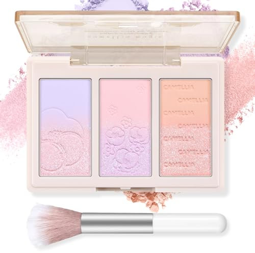 Boobeen Blush Contour Highlighter Makeup Palette - 3 Farben Schimmer oder Matte Powder Palette für Blush, Highlighting, Bronzer & Glowing das Gesicht