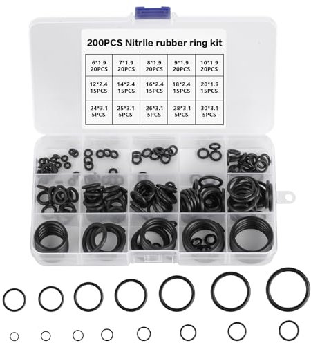 200-teiliges O-Ring-Sortiment, Dichtungssätze, Gummidichtungen, O-Ring-Kits, Dichtungen, Dichtungsgummidichtungen, hitzebeständige Dichtungssatzdichtungen für die Autoreparatur, hydraulisch, 15 Größen