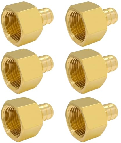 Hooshing 12PCS Pex 1/2 pollice x 1/2 pollice femmina NPT adattatore ottone crimpare raccordo