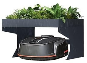 SCHARTEC SRG-1 Robotic Lawnmower Garage with Plant Box Mower Robot Canopy Metal Shelter Roof XXL