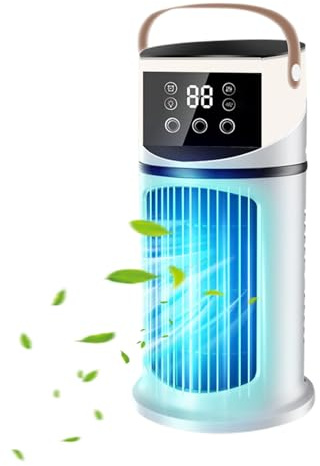 Bärbar luftkonditionering | Reningsmaskin med LED- Mini luftkonditionering en hastighet 3 fläkt skrivbord LED-kylning, 9-växlad kylare för att studera, träffa,