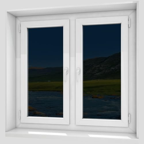 Pellicola per Finestra Privacy 80 x 300 cm Anti-Uv Controllo Del Calore Pellicola per Vetri Adesiva Statica Antisolare Oscurante Adatto a Tutte Le Finestre, Nero
