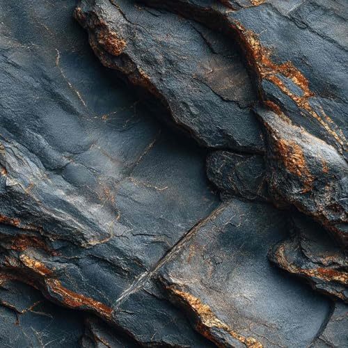 LaiTique Dark Stone Peel and Stick Wallpaper, Slate Rock Textured Wallpaper for Modern Industrial Home Decor | Self-Adhesive, Waterproof Vinyl, 17.7 x 118
