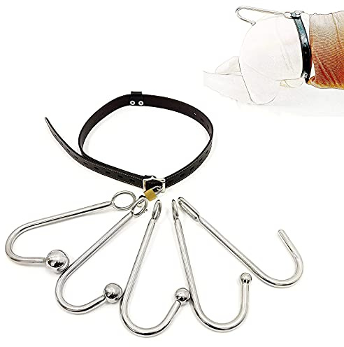 CYGzeon Gancho Anal Bondage Gancho Anal Con Arnés De Cuero Bola Anal De Acero Inoxidable Butt Plug Buttpluck SM BDSM Juegos De Esclavo Juguete Sexual Erótico for Hombres Mujeres