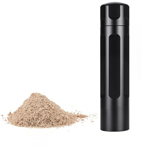 Pepper grinder with stainless steel metal blade, professional grade heavy-duty, black, including cleaning brush and loading funnel, adjustable roughness, pepper grinder, chili crusher, spice grinder