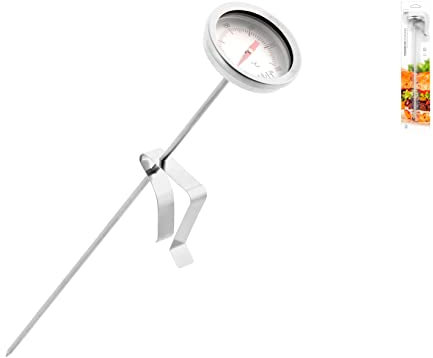 H&H Termometro Istantaneo da Cucina, Acciaio Inossidabile, Grigio