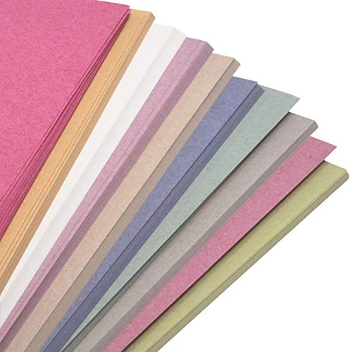 A4 Recycled Sugar Paper Pastel Colours 50 Sheets in 10 Assorted Colours, Great for Arts & Crafts, Drawing, Painting & Scrap Booking. 30 x 21cm Sheet Size