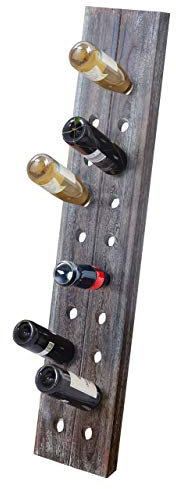 Mendler Deko-Rüttelbrett, Flaschenregal Weinregal für 20 Flaschen, Shabby-Look Vintage - braun