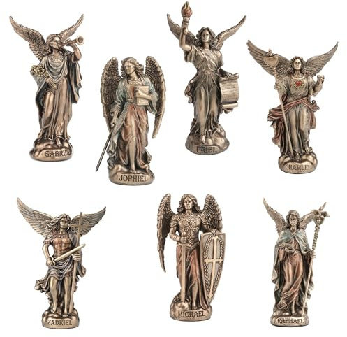 Veronese Design 4 The Seven Archangel Set Polystone Hand Painted Bronze Finish Collectible Figurine Home Decor