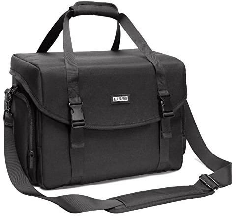 CADeN Large Camera Messenger Bag Case Schultertasche mit Stativhalter Kompatibel für Nikon, Canon, Sony, DSLR SLR Spiegellose Kameras Wasserdicht, L