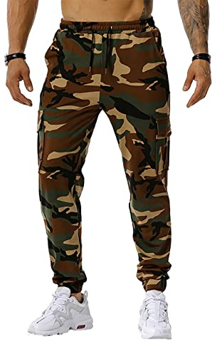 Générique Pantalon De Camouflage pour Hommes, Pantalon Militaire avec Cordon De Serrage, Pantalon De Jogging DéContracté, Pantalon De RandonnéE avec Poches