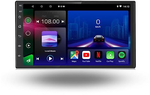 For Universal Din Android 12 Car Stereo Head Unit CarPlay Android Auto Bluetooth GPS SatNav 7inch Double