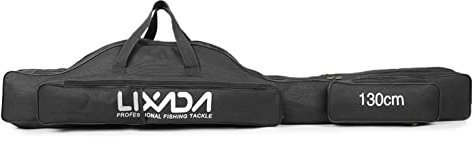 Sunydog Angelrutentasche, Tragbare Faltbare Angelruten Aufbewahrungstasche, Tragetasche Reisetasche für Angelrute, Angelausrüstung, Angelrolle, Angelschnur, 100-210cm Optional (Schwarz 130cm)