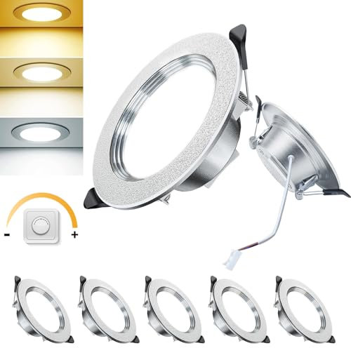 ACELIFE Faretti Led da Incasso Per Cartongesso dimmerabile, 7W 230V LED faretti da incasso ultrapiatti da soffitto, bianco caldo 3000K bianco neutro 4500K bianco freddo 6000K per cucina bagno