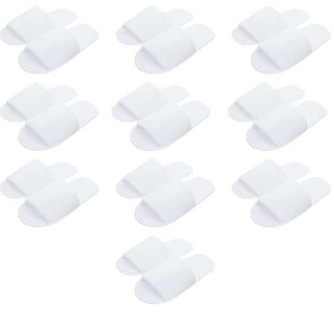 Bavooty Gästehausschuhe,Frottierslipper,Bequem Weiche Hüttenschuhe,Leinen Offener Zeh Pantoffeln,Unisex Hotelslipper Set,Offener Zeh Pantoffeln aus Baumwolle und Leinen,Home Comfort Schlappen,10 Paare