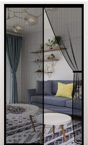 XCMVCN Moustiquaire Magnétique pour Porte de Balcon 80x215cm, Moustiquaire Magnétique pour Porte de Balcon, Protection Contre les Insectes, pour Porte de Balcon/Porte-Patio, Noir