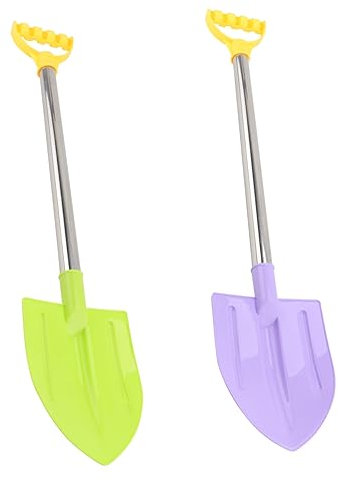 HEMOTON Lot De 2 Jouets De Plage pour Garçons Et Filles Grand Format 65 Cm en Acier Inoxydable avec Pelles Et Jouets De Jardin Couleur Aléatoire