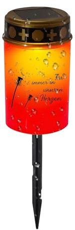 Jubepk Luces de Tumba, estaca de lámpara de té LED, decoración de luz Conmemorativa, iluminación de jardín al Aire Libre, 4.85 Pulgadas Impermeable para Cementerio, Patio Trasero, honrar a los