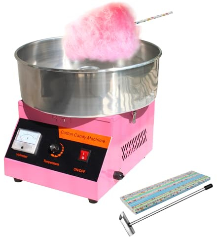 Commercial Cotton Candy Machine – 1000W Candy Floss Maker with Stainless Steel Bowl & Aluminium Sugar Outlet, Low Noise, Fast Heating, for Parties, Festivals, Events, Home or Business Use