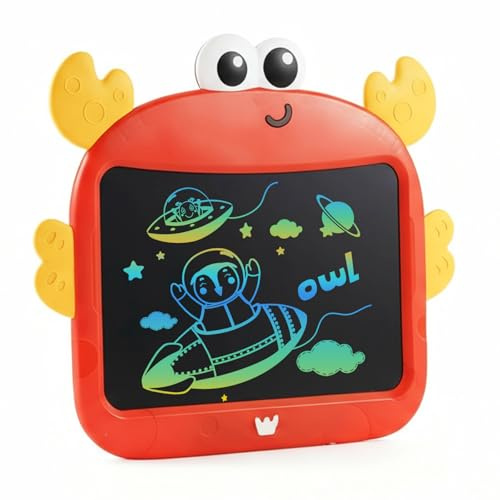 LCD Schreibtafel ab 2 3 4 5 6 Jahre Mädchen Junge Kinder Spielzeug, 8,8 Zoll Bunte Bildschirm LCD Zaubertafel Hase Zeichenbrett Maltafel Geburtstag Weihnachten Geschenke für Mädchen Spielzeug (Red)