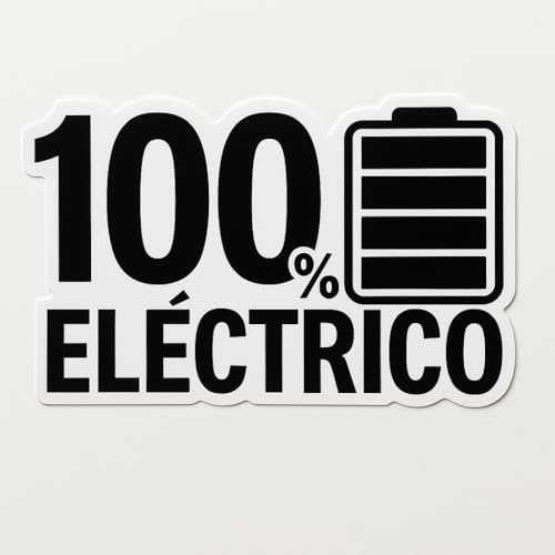 Pegatina Coche Eléctrico - Adhesivo Vehículos Eléctricos - Calcomanía Auto Eléctrico - Negra
