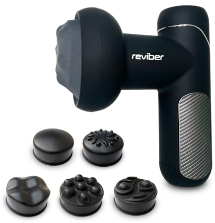 Reviber Active Relief Shiatsu Massager - Portable Handheld Cordless Massager with 6-Speed Motor