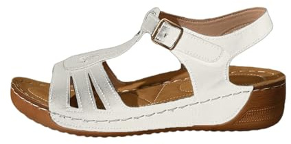 Sandaler med kilklack damer sommar bekväma sommarskor sandaler med spänne T-rem damsandaler kilsandaler öppen tå platta strandskor sandaler för kvinnor strandsandaler