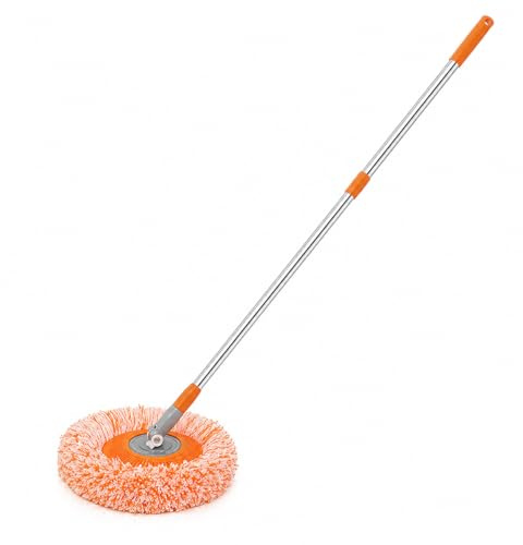 CORALMOP Mop Regolabile con Testa Rotante 360°, Microfibra, per Pavimenti e Finestre, 73-115 cm