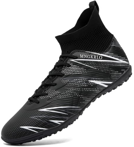 PiDaGlobal Chaussures de Football Homme Femme Futsal TF Chaussures Turf Antidérapantes Crampons Courts High Top pour Entraînement Adolescents