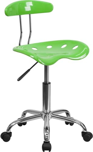 Flash Furniture Elliott Fauteuil de Bureau pivotant avec siège de Tracteur Vert Pomme et Chrome