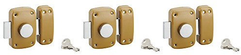 Serruprix 00550231 Lot de 3 verrous de porte à bouton et cylindre ø 23 x 40 mm avec clés identiques