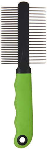 Ferplast Pettine per Cani e Gatti 2 in 1 Pelo Medio e Lungo, Denti Cromati Arrotondati, Manico Antiscivolo