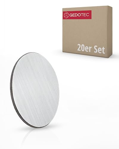 Gedotec Abdeckkappen für Schrauben Aluminium eloxiert D: 13 mm [SELBSTKLEBEND] 20 Stück Kunststoffkappen für Schrauben Abdeckkappen für Bohrlöcher I Schraubenabdeckung selbstklebend I Schrauben Kappen