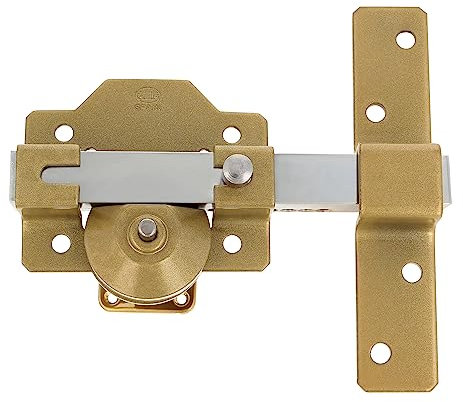 Amig - Cerrojo de seguridad para puertas - Acero - Alta resistencia a la extracción, arranque y rotura - Longitud del Cilindro Redondo: 50 mm - Color: Martelé - Medidas: 170 x 105 mm