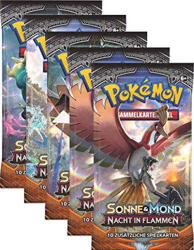 Sonne und Mond Serie 3 - Nacht in Flammen - 5 Booster - Deutsch