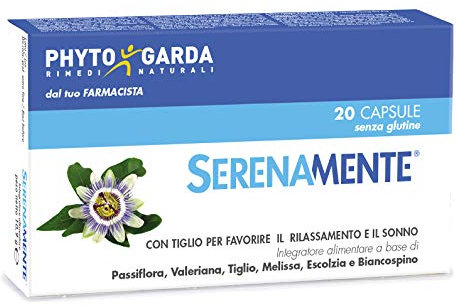 Phyto Garda Integratore Alimentare Rimedi Naturali Serenamente Utile per Umore e Sonnom Multicolore, 30 Capsule