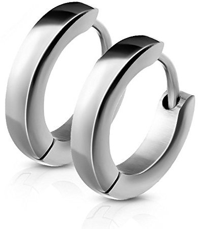 Schmale Creolen von Bungsa | Hochwertige Edelstahl-Ohrringe für Damen & Herren | Für Jeden Anlass | Silber