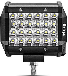 Safego 4 72W LED Faro da Lavoro Luce Barra 6000LM Faretto a LED Impermeabile IP67 Fendinebbia Luci per Off Road SUV ATV Camion Barca Mining Spotlight 12V 24V, 1 anno di Garanzia