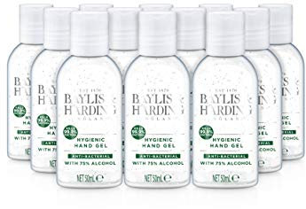 Baylis & Harding Anti-bacterial Unfragranced Hygienic Hand Sanitiser Gel 50ml, Pack of 12 - Vegan Friendly