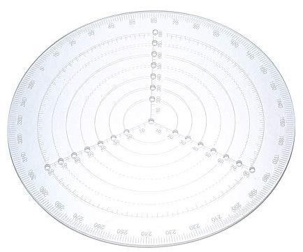 Kshzmoto Jauge de Cercle d'outil de centrage de Tour en Acrylique Clair Boussole de Recherche de Centre Rond pour Dessiner des Cercles Outil de Travail de Tour à Bois