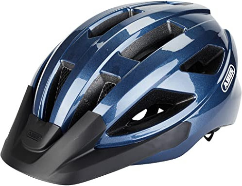 ABUS Rennradhelm Macator - sportiver Fahrradhelm für Einsteiger - auch für Zopfträger/-innen - für Damen und Herren - Dunkelblau Glänzend, Größe M