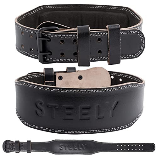STEELY SPORTS Gewichthebergürtel aus Leder – Verstellbarer Fitness Gürtel für Krafttraining, Powerlifting – Für Herren und Damen